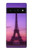 W3447 Eiffel Paris Sunset Hard Case and Leather Flip Case For Google Pixel 6 Pro