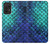 W3047 Green Mermaid Fish Scale Hard Case and Leather Flip Case For Samsung Galaxy A52s 5G