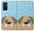 W2669 Cute Dog Paws Bones Cartoon Hard Case and Leather Flip Case For OnePlus 9RT 5G