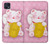 W3025 Pink Maneki Neko Lucky Cat Hard Case and Leather Flip Case For Motorola Moto G50 5G [for G50 5G only. NOT for G50]