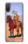 W0772 Cowboy Western Hard Case and Leather Flip Case For Motorola Moto E20,E30,E40