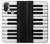 W3078 Black and White Piano Keyboard Hard Case and Leather Flip Case For Motorola Moto E20,E30,E40