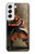 W0796 Japan Red Samurai Hard Case and Leather Flip Case For Samsung Galaxy S22