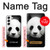 W1072 Panda Bear Hard Case and Leather Flip Case For Samsung Galaxy S22