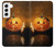 W1083 Pumpkin Spider Candles Halloween Hard Case and Leather Flip Case For Samsung Galaxy S22