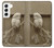 W1386 Paper Sculpture Owl Hard Case and Leather Flip Case For Samsung Galaxy S22