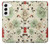 W2179 Flower Floral Vintage Art Pattern Hard Case and Leather Flip Case For Samsung Galaxy S22