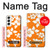 W2245 Hawaiian Hibiscus Orange Pattern Hard Case and Leather Flip Case For Samsung Galaxy S22