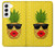 W2443 Funny Pineapple Sunglasses Kiss Hard Case and Leather Flip Case For Samsung Galaxy S22