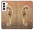 W2674 Seahorse Skeleton Fossil Hard Case and Leather Flip Case For Samsung Galaxy S22