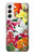 W3205 Retro Art Flowers Hard Case and Leather Flip Case For Samsung Galaxy S22