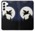 W3289 Flying Pig Full Moon Night Hard Case and Leather Flip Case For Samsung Galaxy S22