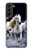 W0246 White Horse Hard Case and Leather Flip Case For Samsung Galaxy S22 Plus