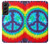 W1870 Tie Dye Peace Hard Case and Leather Flip Case For Samsung Galaxy S22 Plus