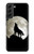 W1981 Wolf Howling at The Moon Hard Case and Leather Flip Case For Samsung Galaxy S22 Plus