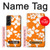 W2245 Hawaiian Hibiscus Orange Pattern Hard Case and Leather Flip Case For Samsung Galaxy S22 Plus