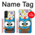 W2521 Cute Nerd Owl Cartoon Hard Case and Leather Flip Case For Samsung Galaxy S22 Plus