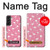 W2858 Pink Flamingo Pattern Hard Case and Leather Flip Case For Samsung Galaxy S22 Plus