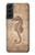 W3214 Seahorse Skeleton Fossil Hard Case and Leather Flip Case For Samsung Galaxy S22 Plus