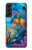 W3227 Underwater World Cartoon Hard Case and Leather Flip Case For Samsung Galaxy S22 Plus