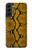 W3365 Yellow Python Skin Graphic Print Hard Case and Leather Flip Case For Samsung Galaxy S22 Plus