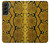 W3365 Yellow Python Skin Graphic Print Hard Case and Leather Flip Case For Samsung Galaxy S22 Plus