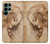 W1045 Leonardo da Vinci Woman's Head Hard Case and Leather Flip Case For Samsung Galaxy S22 Ultra