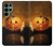 W1083 Pumpkin Spider Candles Halloween Hard Case and Leather Flip Case For Samsung Galaxy S22 Ultra