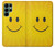 W1146 Yellow Sun Smile Hard Case and Leather Flip Case For Samsung Galaxy S22 Ultra