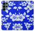 W2244 Hawaiian Hibiscus Blue Pattern Hard Case and Leather Flip Case For Samsung Galaxy S22 Ultra