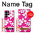 W2246 Hawaiian Hibiscus Pink Pattern Hard Case and Leather Flip Case For Samsung Galaxy S22 Ultra