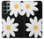 W2315 Daisy White Flowers Hard Case and Leather Flip Case For Samsung Galaxy S22 Ultra