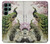 W2773 Peacock Chinese Brush Painting Hard Case and Leather Flip Case For Samsung Galaxy S22 Ultra