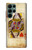 W2833 Poker Card Queen Hearts Hard Case and Leather Flip Case For Samsung Galaxy S22 Ultra