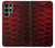 W2879 Red Arowana Fish Scale Hard Case and Leather Flip Case For Samsung Galaxy S22 Ultra