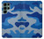 W2958 Army Blue Camo Camouflage Hard Case and Leather Flip Case For Samsung Galaxy S22 Ultra