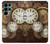 W3172 Gold Clock Live Hard Case and Leather Flip Case For Samsung Galaxy S22 Ultra