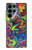 W3255 Colorful Art Pattern Hard Case and Leather Flip Case For Samsung Galaxy S22 Ultra