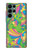 W3273 Flower Line Art Pattern Hard Case and Leather Flip Case For Samsung Galaxy S22 Ultra