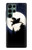 W3289 Flying Pig Full Moon Night Hard Case and Leather Flip Case For Samsung Galaxy S22 Ultra