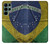 W3297 Brazil Flag Vintage Football Graphic Hard Case and Leather Flip Case For Samsung Galaxy S22 Ultra