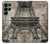 W3416 Eiffel Tower Blueprint Hard Case and Leather Flip Case For Samsung Galaxy S22 Ultra