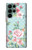 W3494 Vintage Rose Polka Dot Hard Case and Leather Flip Case For Samsung Galaxy S22 Ultra