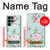 W3494 Vintage Rose Polka Dot Hard Case and Leather Flip Case For Samsung Galaxy S22 Ultra