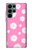 W3500 Pink Floral Pattern Hard Case and Leather Flip Case For Samsung Galaxy S22 Ultra