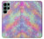 W3706 Pastel Rainbow Galaxy Pink Sky Hard Case and Leather Flip Case For Samsung Galaxy S22 Ultra