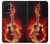 W0415 Fire Guitar Burn Hard Case and Leather Flip Case For Samsung Galaxy M32 5G