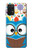 W2521 Cute Nerd Owl Cartoon Hard Case and Leather Flip Case For Samsung Galaxy M32 5G