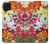 W3205 Retro Art Flowers Hard Case and Leather Flip Case For Samsung Galaxy M22