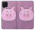 W3269 Pig Cartoon Hard Case and Leather Flip Case For Samsung Galaxy M22